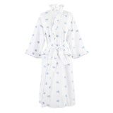 NANCY COTTON RUFFLE EMBROIDERED ROBE - Lenora