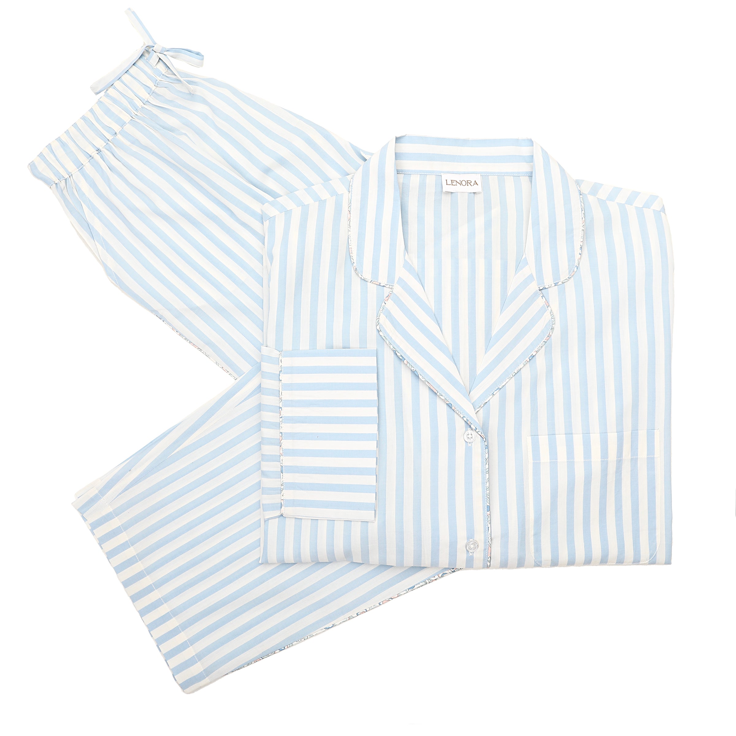 CLASSIC COTTON STRIPED CAPRI PAJAMAS - Lenora