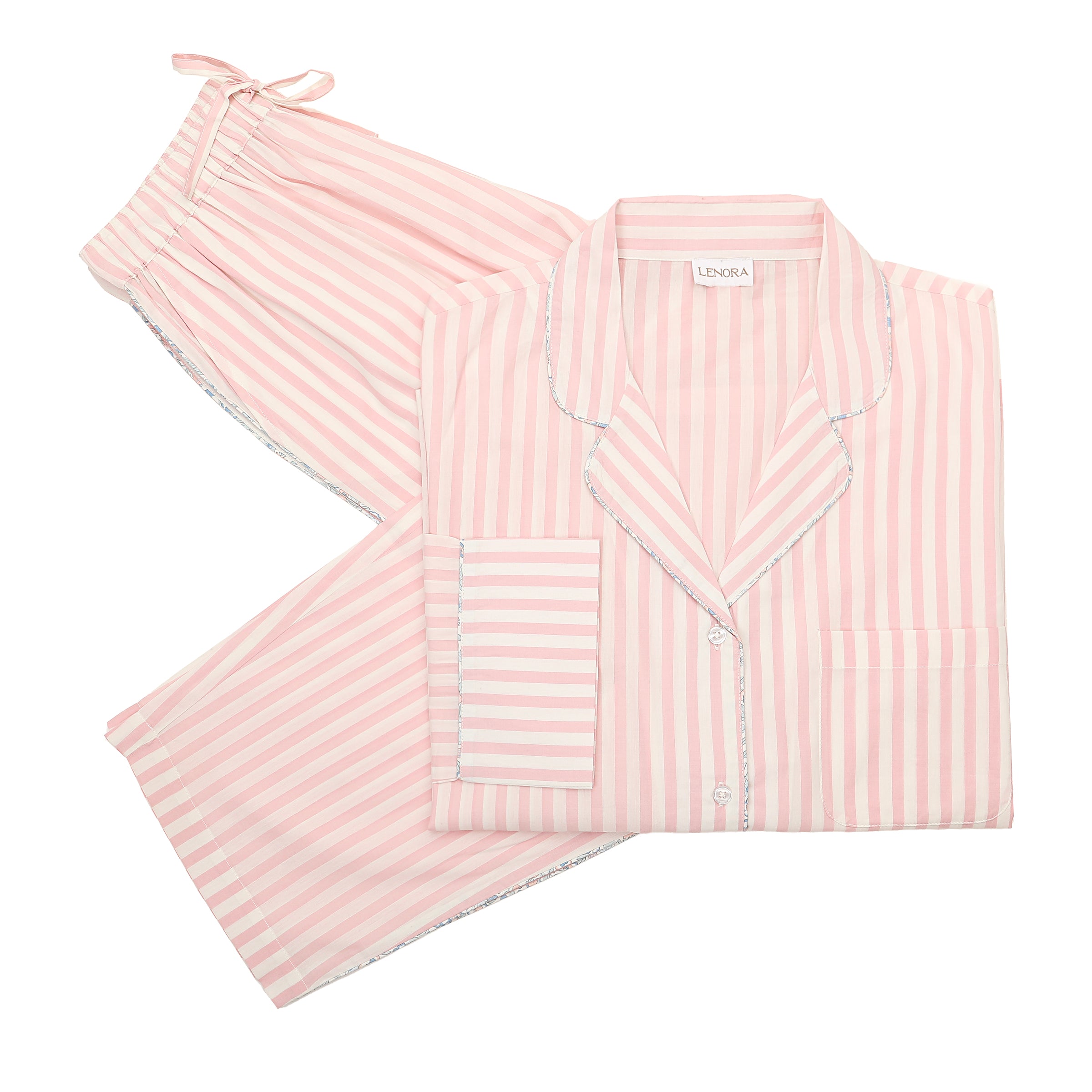 CLASSIC COTTON STRIPED CAPRI PAJAMAS - Lenora