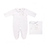 BABY TEDDY BEAR COTTON KNIT FOOTIE - Lenora