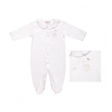 BABY TEDDY BEAR COTTON KNIT FOOTIE - Lenora