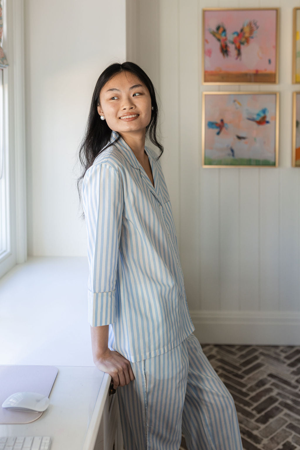 CLASSIC COTTON STRIPED CAPRI PAJAMAS - Lenora