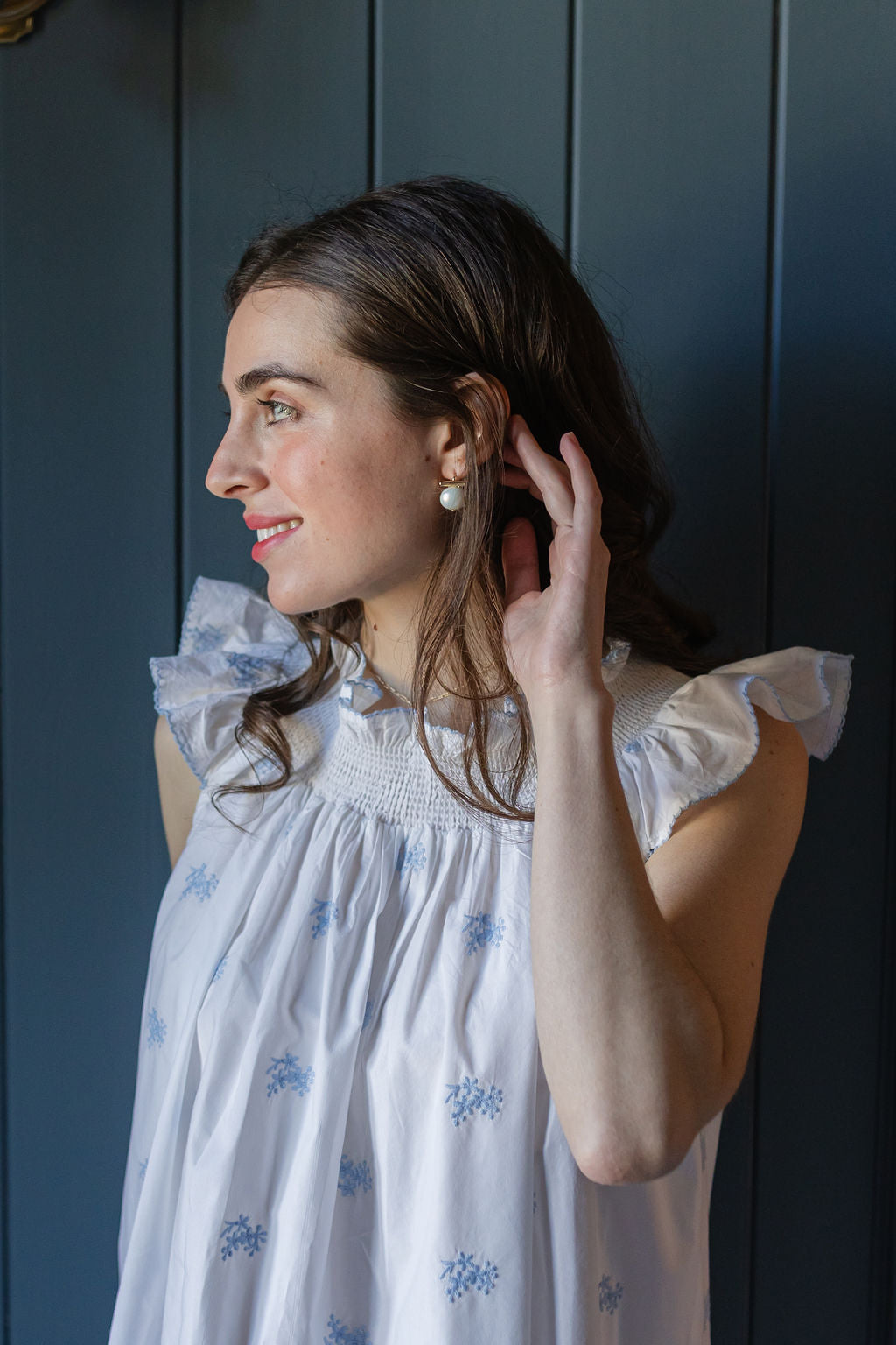 NANCY COTTON EMBROIDERED NIGHTGOWN - Lenora