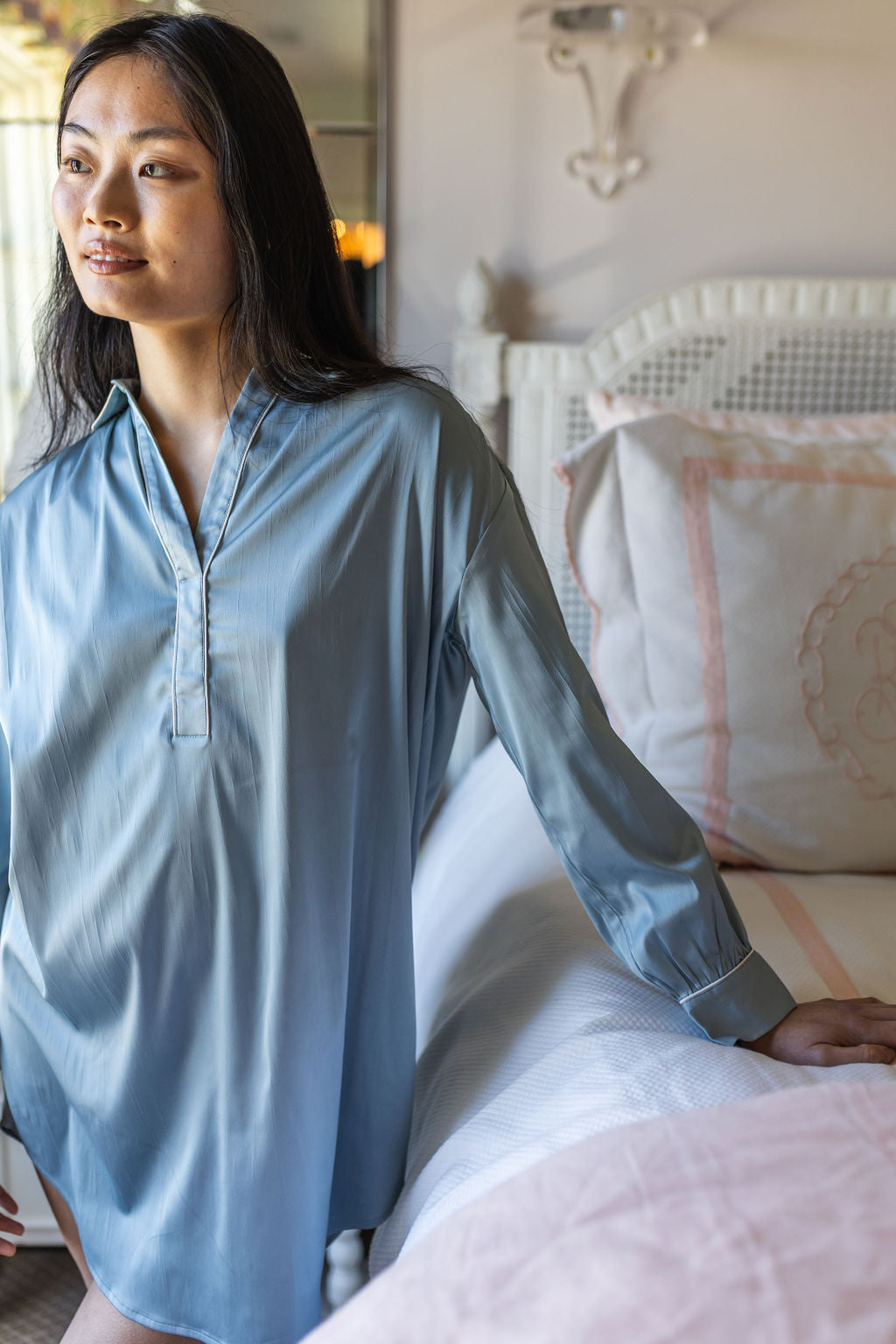 CHLOE SATIN NIGHTSHIRT - Lenora