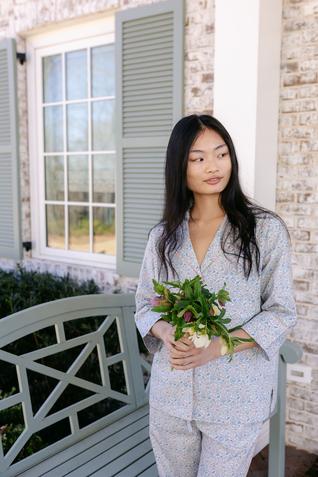 CLASSIC COTTON PAJAMAS IN FRENCH FLORAL - Lenora