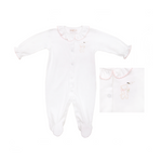 BABY TEDDY BEAR COTTON KNIT FOOTIE - Lenora