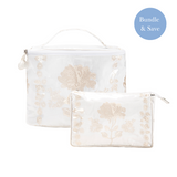 PEONY TRAIN CASE BUNDLE IN IVORY - Lenora
