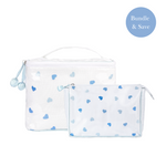 JOSIE HEART TRAIN CASE BUNDLE IN BLUE - Lenora