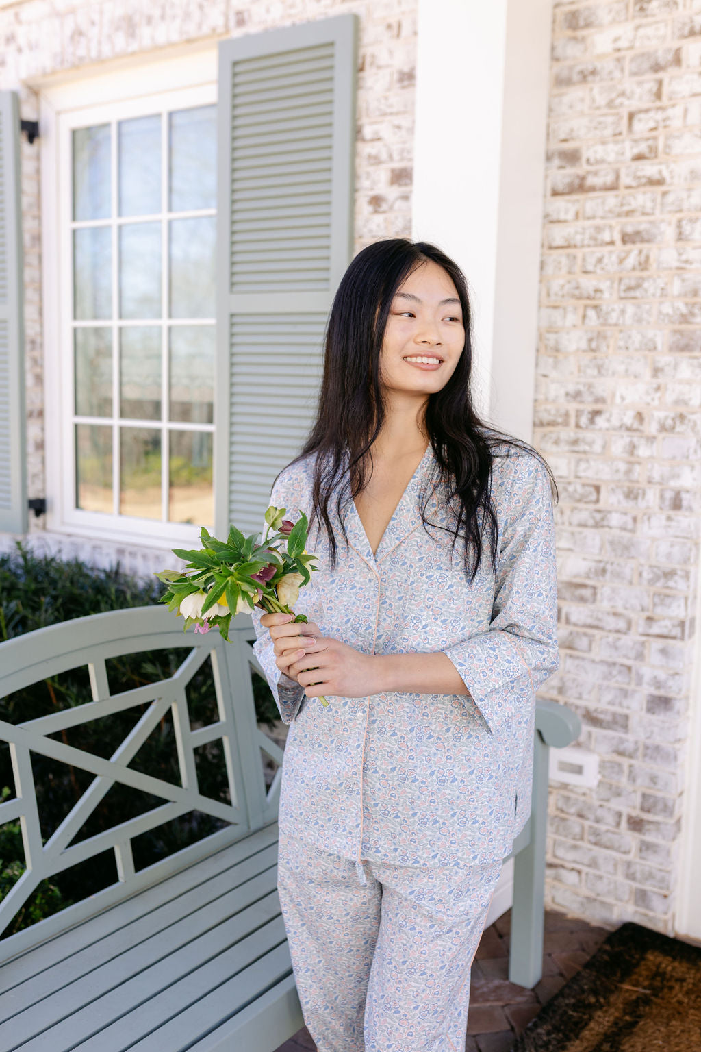 CLASSIC COTTON PAJAMAS IN FRENCH FLORAL - Lenora