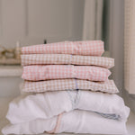 GINGHAM COTTON NIGHTSHIRT WITH RIC RAC TRIM - Lenora