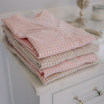 GINGHAM COTTON NIGHTSHIRT WITH RIC RAC TRIM - Lenora
