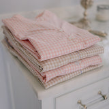 GINGHAM COTTON NIGHTSHIRT WITH RIC RAC TRIM - Lenora