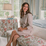 GINGHAM COTTON NIGHTSHIRT WITH RIC RAC TRIM - Lenora