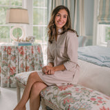 GINGHAM COTTON NIGHTSHIRT WITH RIC RAC TRIM - Lenora