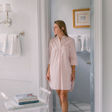 GINGHAM COTTON NIGHTSHIRT WITH RIC RAC TRIM - Lenora