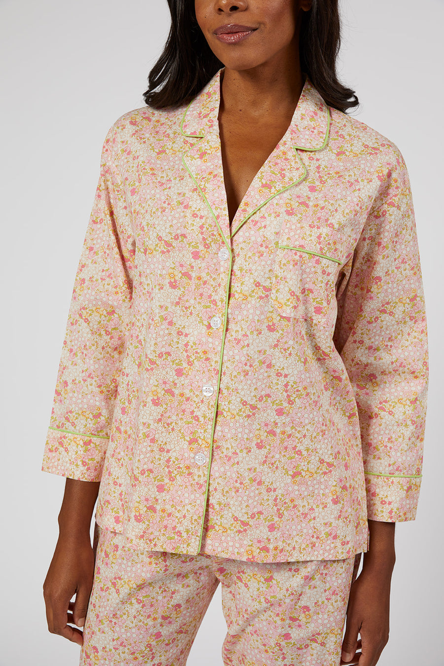 CLASSIC COTTON PAJAMAS IN PINK LIBERTY FLORAL - Lenora