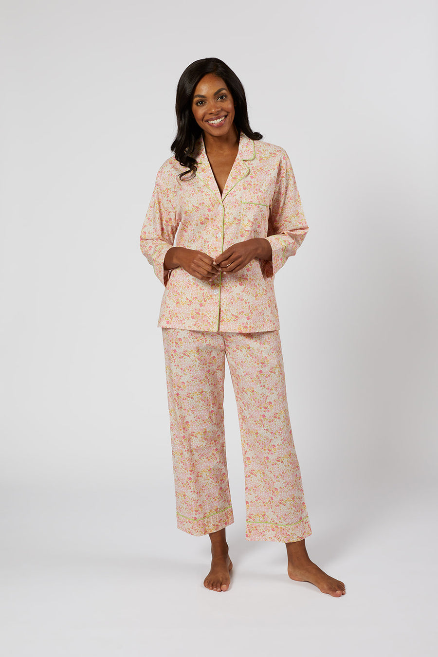 CLASSIC COTTON PAJAMAS IN PINK LIBERTY FLORAL - Lenora