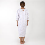NANCY COTTON EMBROIDERED LONG SLEEVE NIGHTGOWN - Lenora