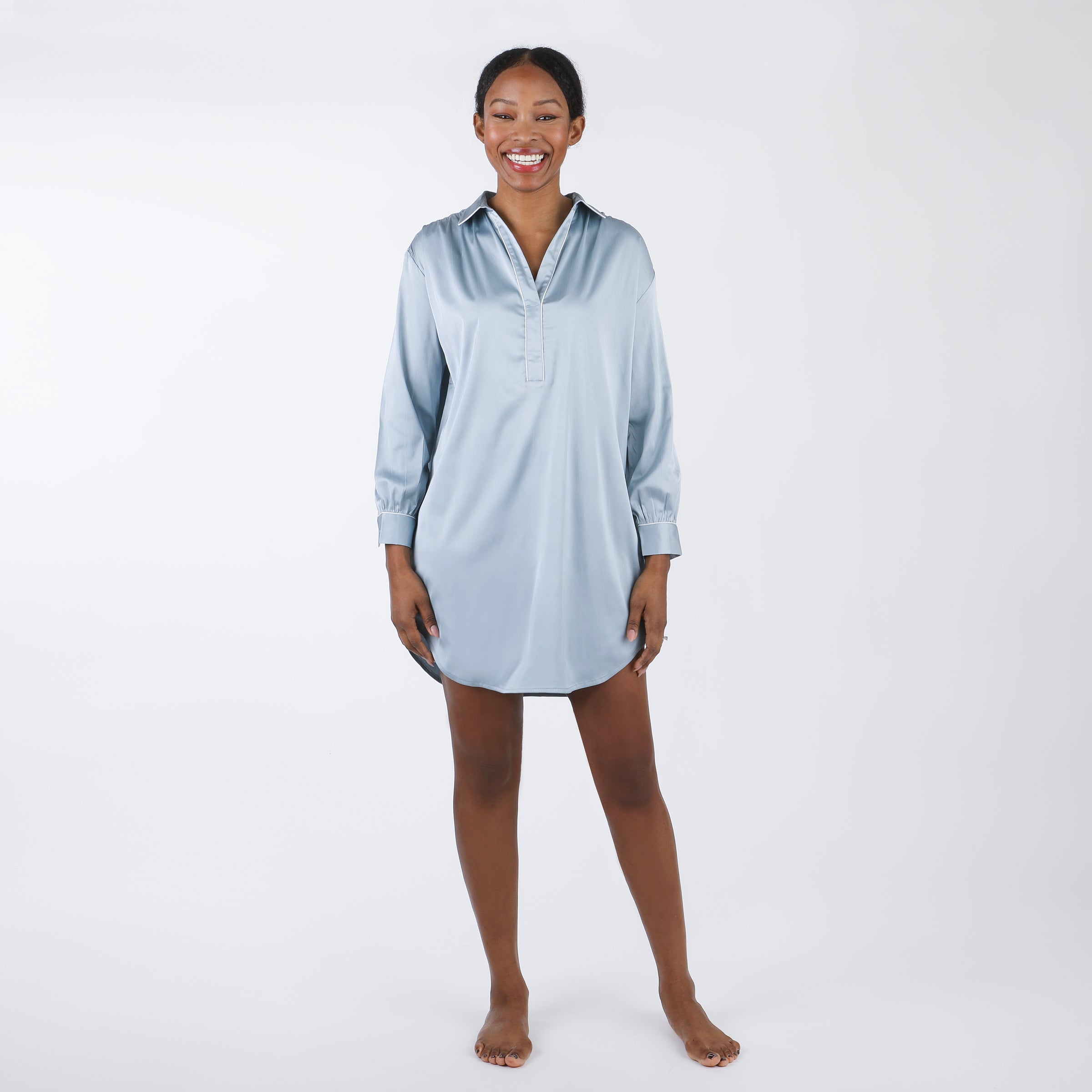 CHLOE SATIN NIGHTSHIRT - Lenora
