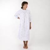 NANCY COTTON EMBROIDERED LONG SLEEVE NIGHTGOWN - Lenora