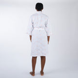 NANCY COTTON RUFFLE EMBROIDERED ROBE - Lenora