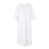 NANCY COTTON EMBROIDERED LONG SLEEVE NIGHTGOWN - Lenora