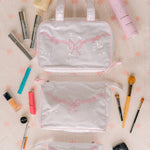 FLORAL BOW LARGE MAKEUP BAG - Lenora