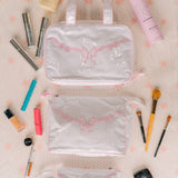 FLORAL BOW LARGE MAKEUP BAG - Lenora