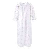 NANCY COTTON EMBROIDERED LONG SLEEVE NIGHTGOWN - Lenora