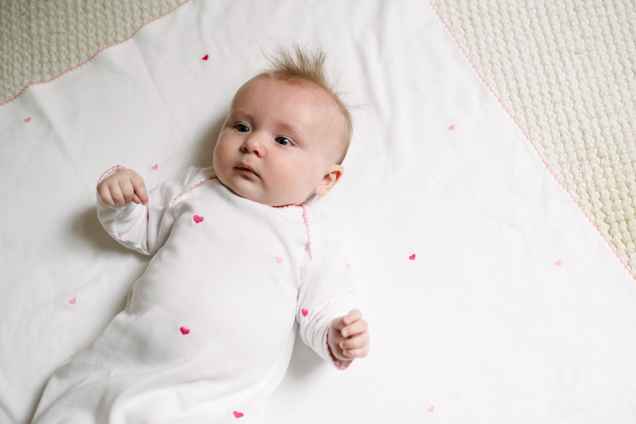 BABY JOSIE HEART COTTON KNIT SACK - Lenora