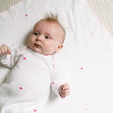 BABY JOSIE HEART COTTON KNIT SACK - Lenora