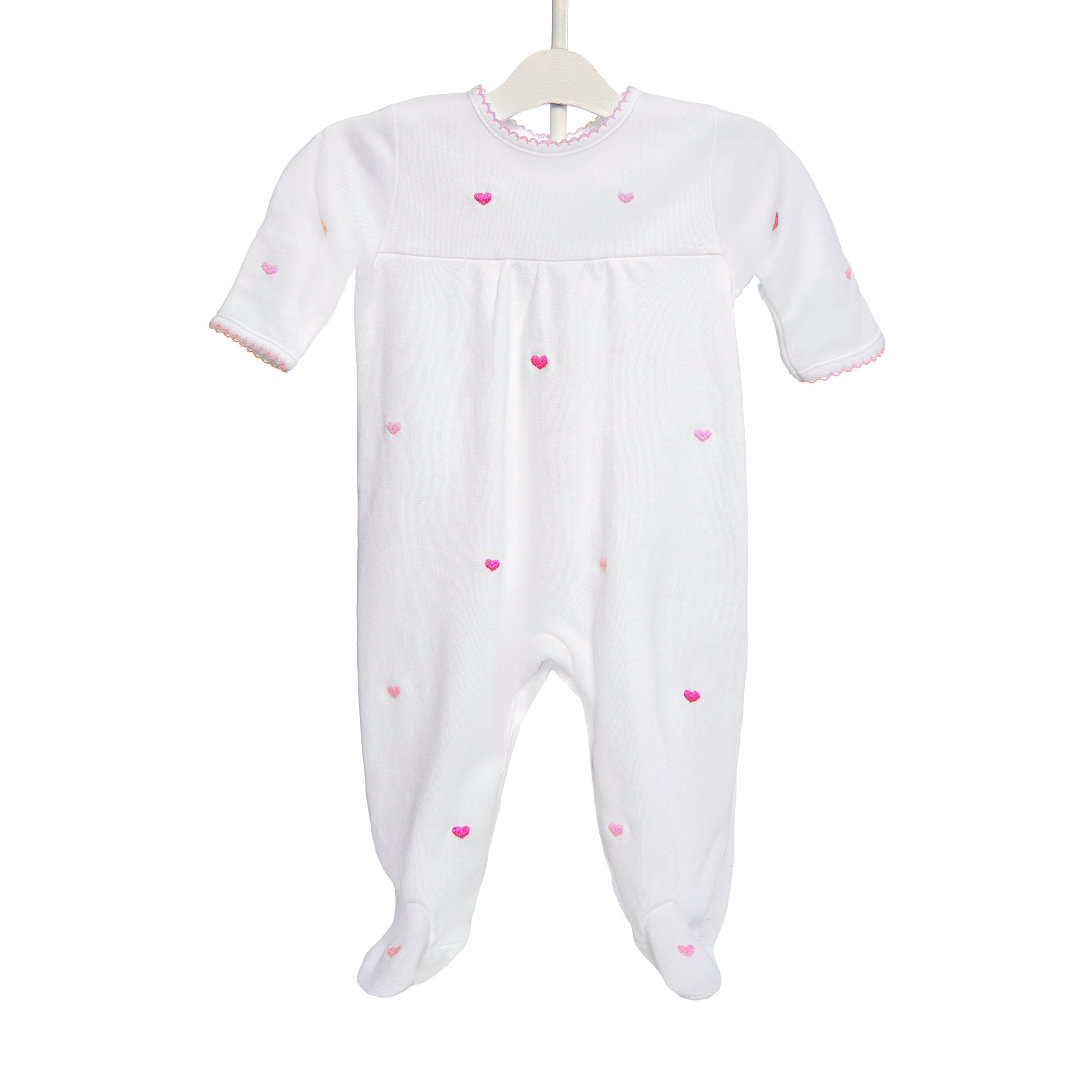 BABY JOSIE HEART COTTON KNIT FOOTIE - Lenora