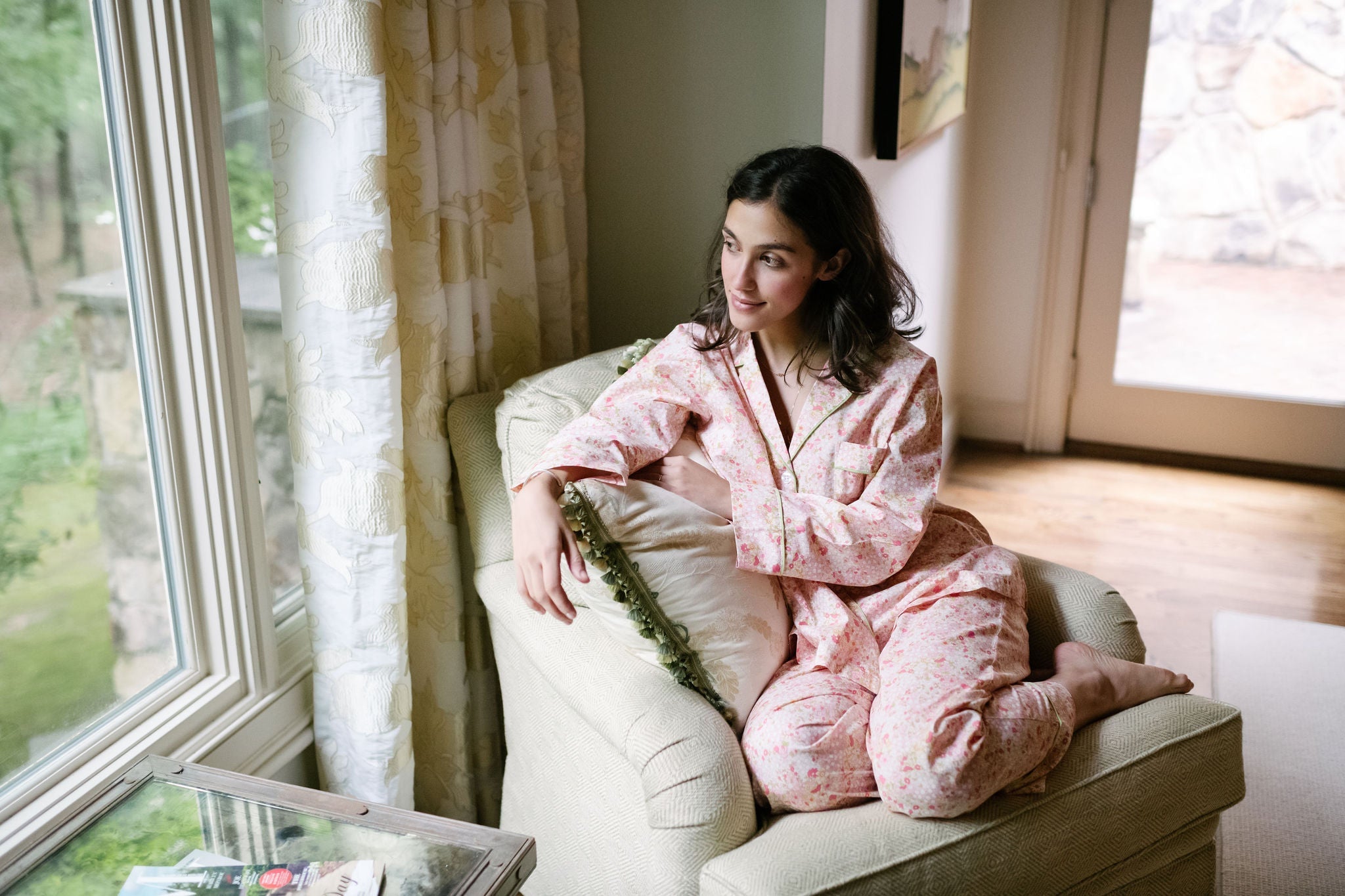 CLASSIC COTTON PAJAMAS IN PINK LIBERTY FLORAL - Lenora