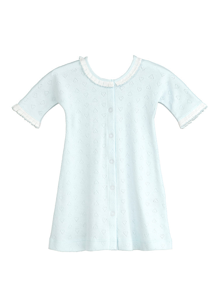 BABY POINTELLE HEART COTTON KNIT DAYGOWN - Lenora