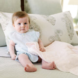 BABY HAND QUILTED SATIN BLANKET - Lenora