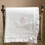 BABY LAMB & BEE COTTON STROLLER BLANKET - Lenora