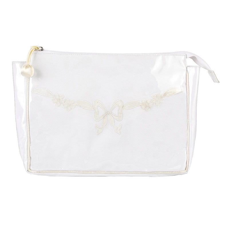 FLORAL BOW LARGE MAKEUP BAG - Lenora