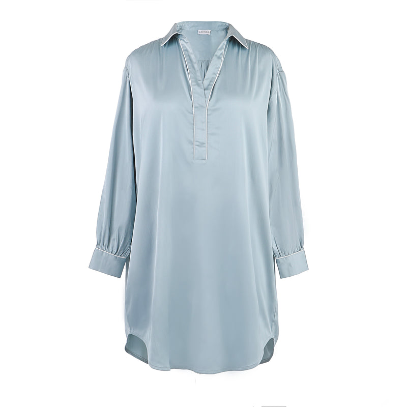POP OVER CHLOE SATIN NIGHTSHIRT - Lenora