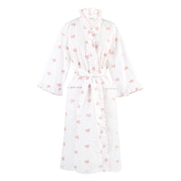 RUFFLE EMBROIDERED ROBE - Lenora