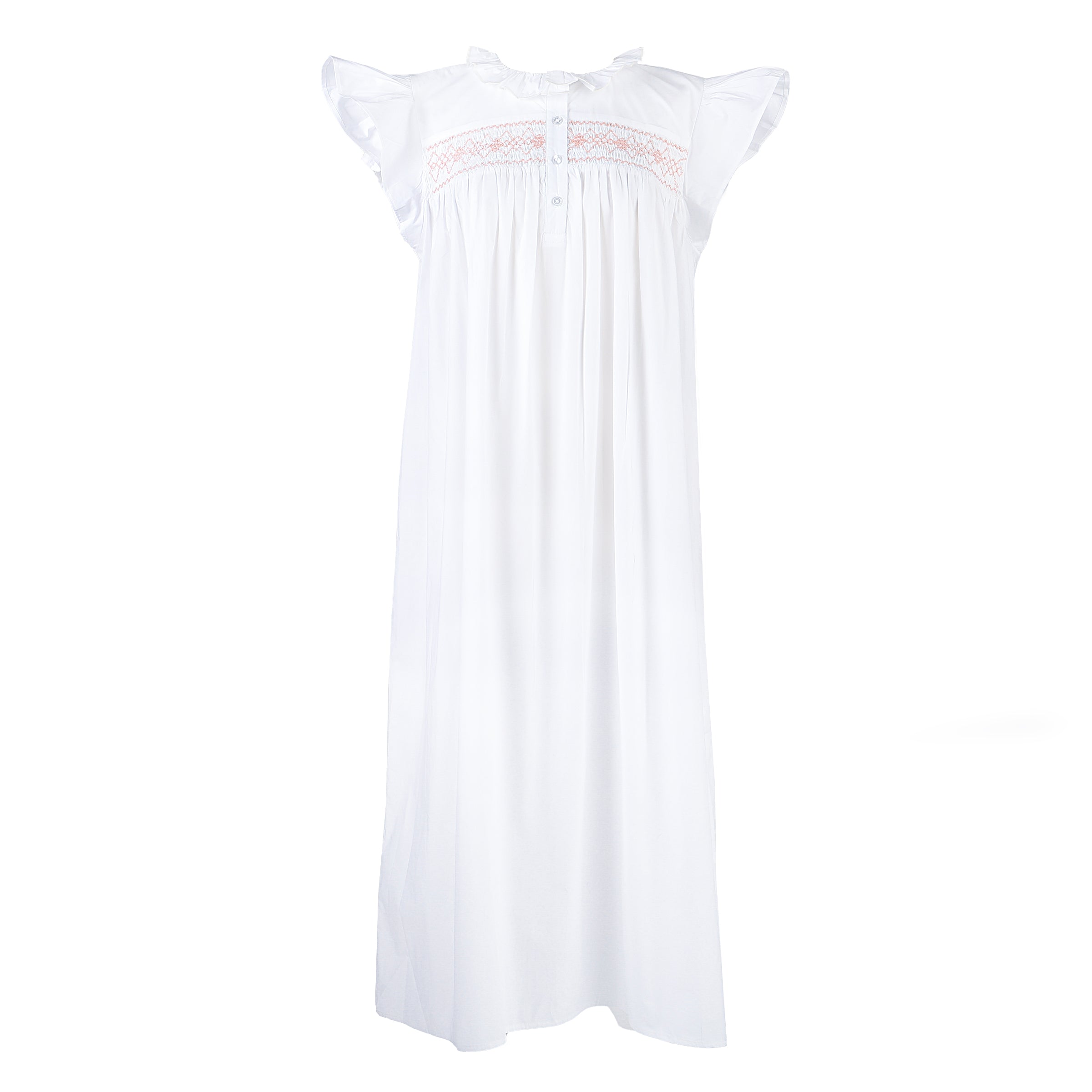 EMILY COTTON SMOCKED NIGHTGOWN - Lenora