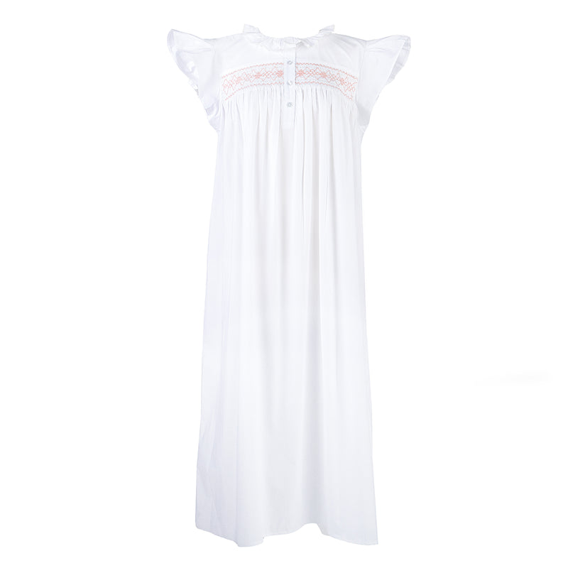 EMILY COTTON SMOCKED NIGHTGOWN - Lenora