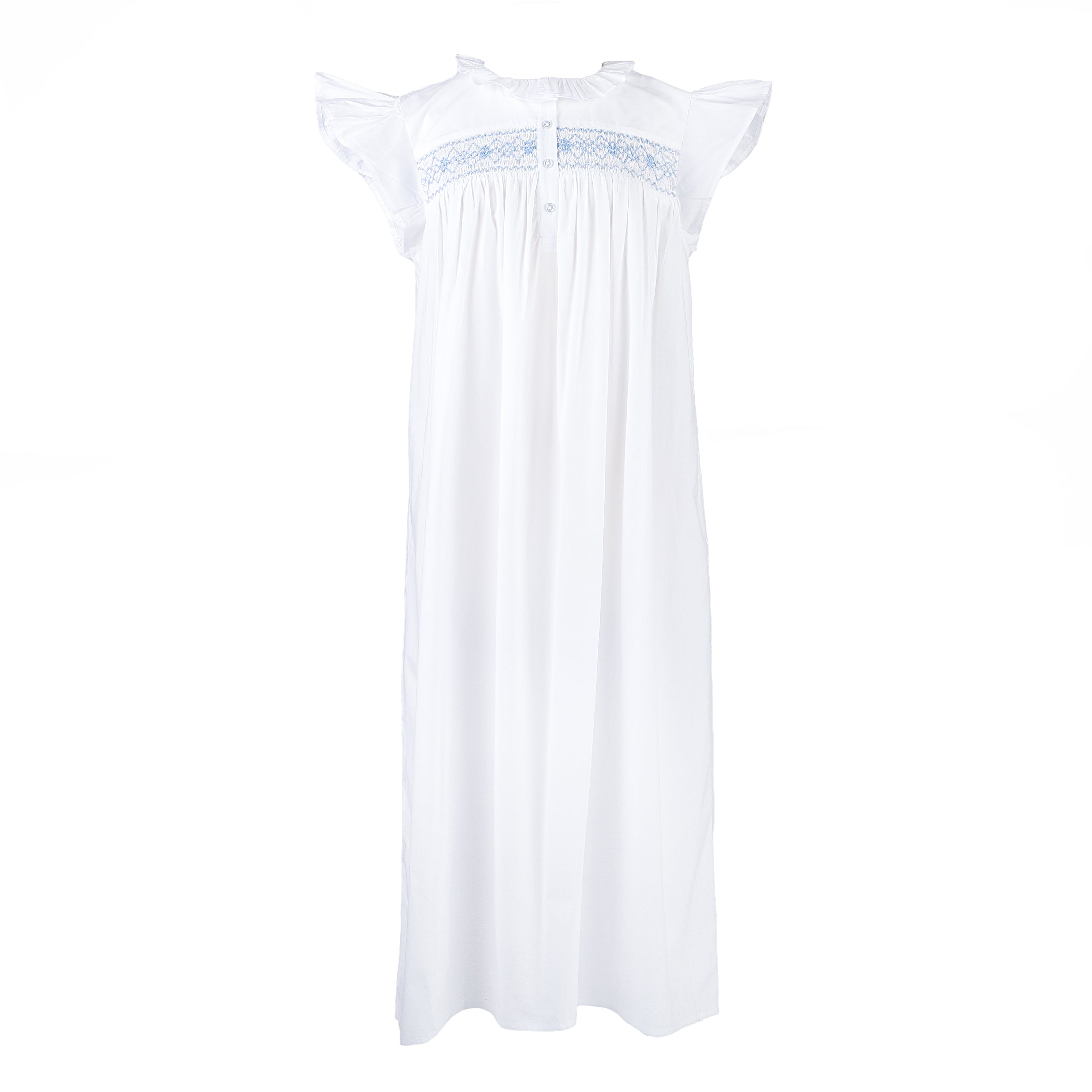 EMILY COTTON SMOCKED NIGHTGOWN - Lenora
