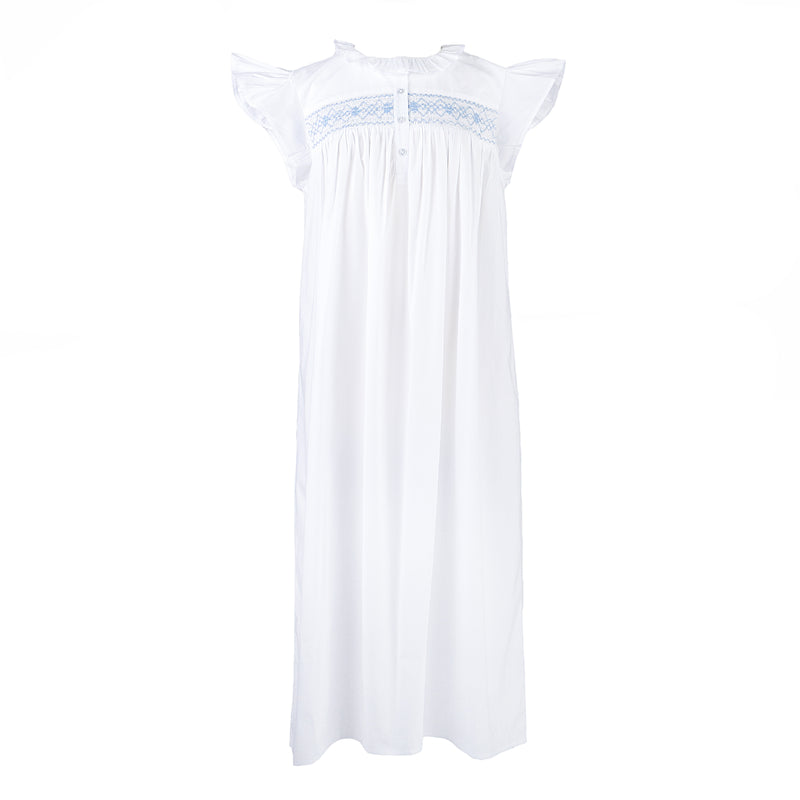 EMILY COTTON SMOCKED NIGHTGOWN - Lenora
