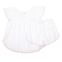 VANDY SCALLOPED COTTON SHORT PAJAMAS - Lenora
