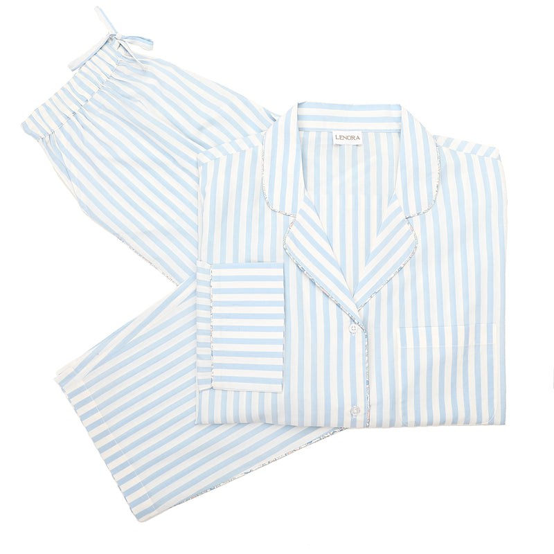CLASSIC COTTON STRIPED CAPRI PAJAMAS - Lenora