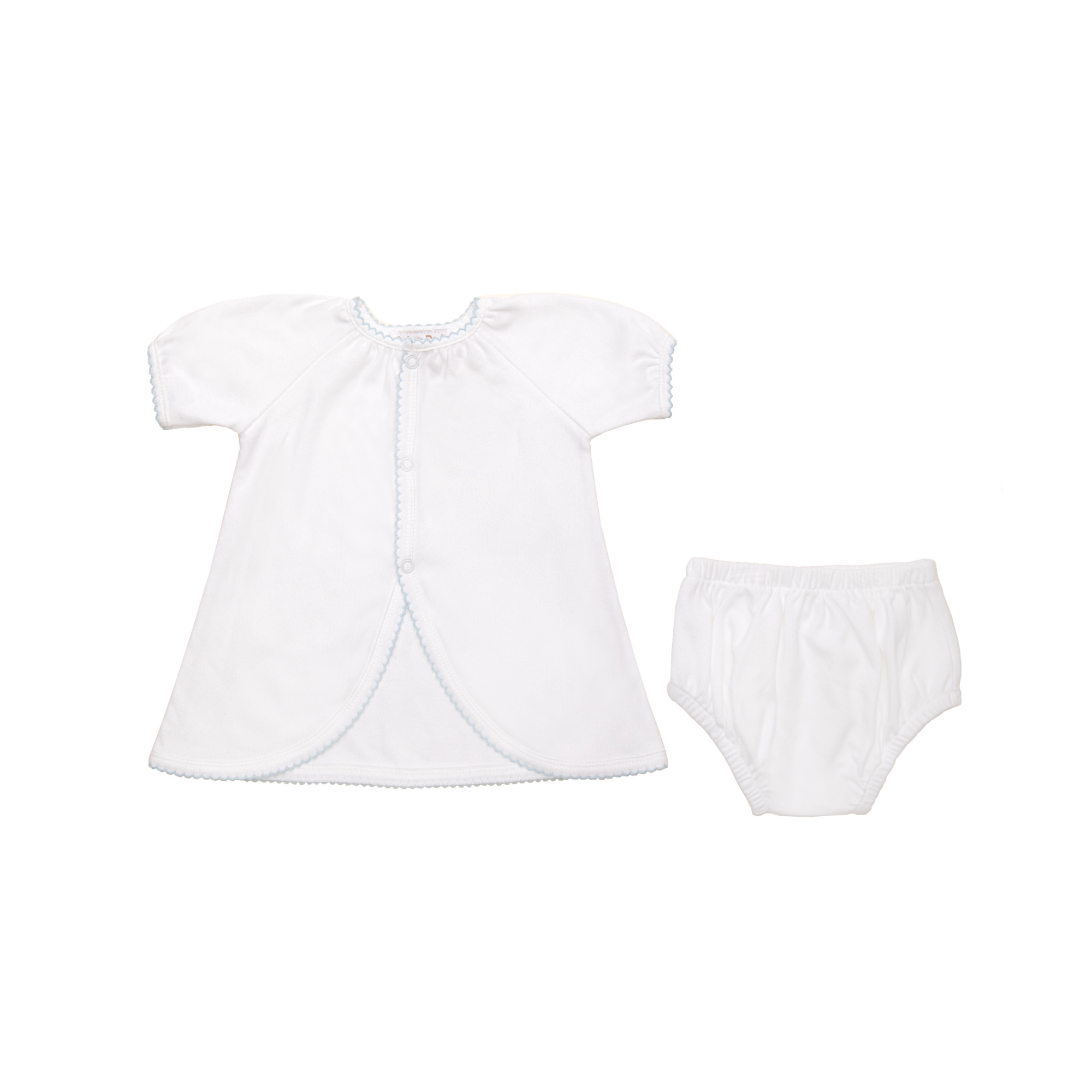 BABY COTTON KNIT SHORT SLEEVE DIAPER SET - Lenora