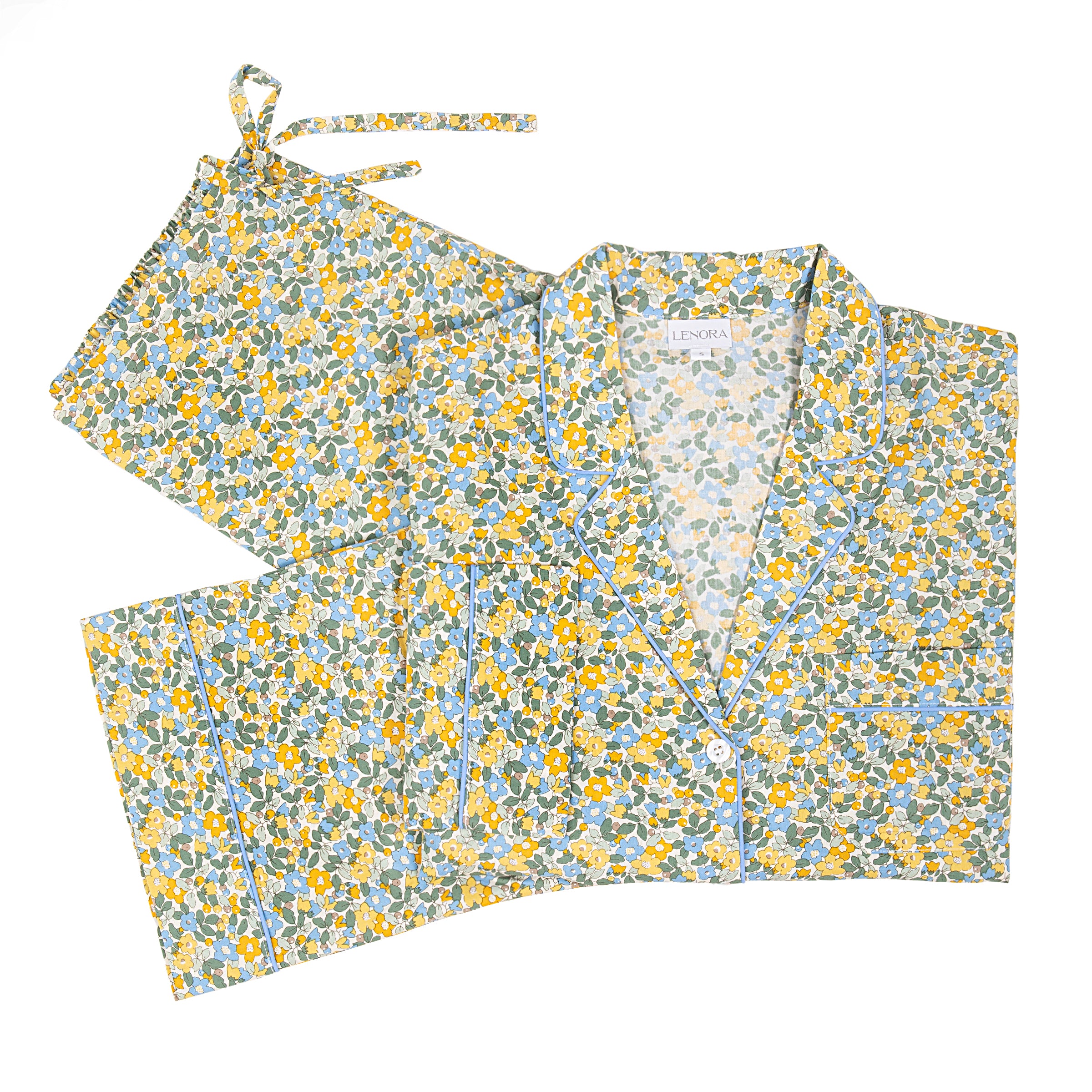 CLASSIC COTTON PAJAMAS IN LEMON LIBERTY - Lenora