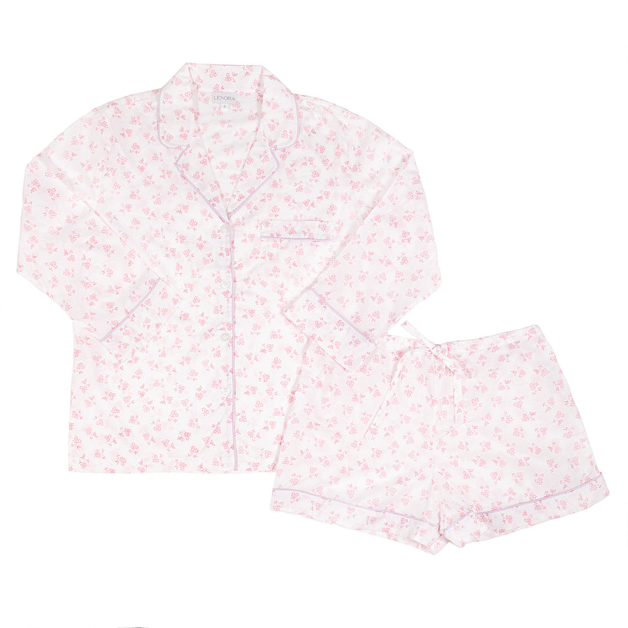 CLASSIC COTTON SHORT PAJAMAS IN PINK FLORAL