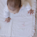 BABY LAMB & BEE COTTON STROLLER BLANKET - Lenora