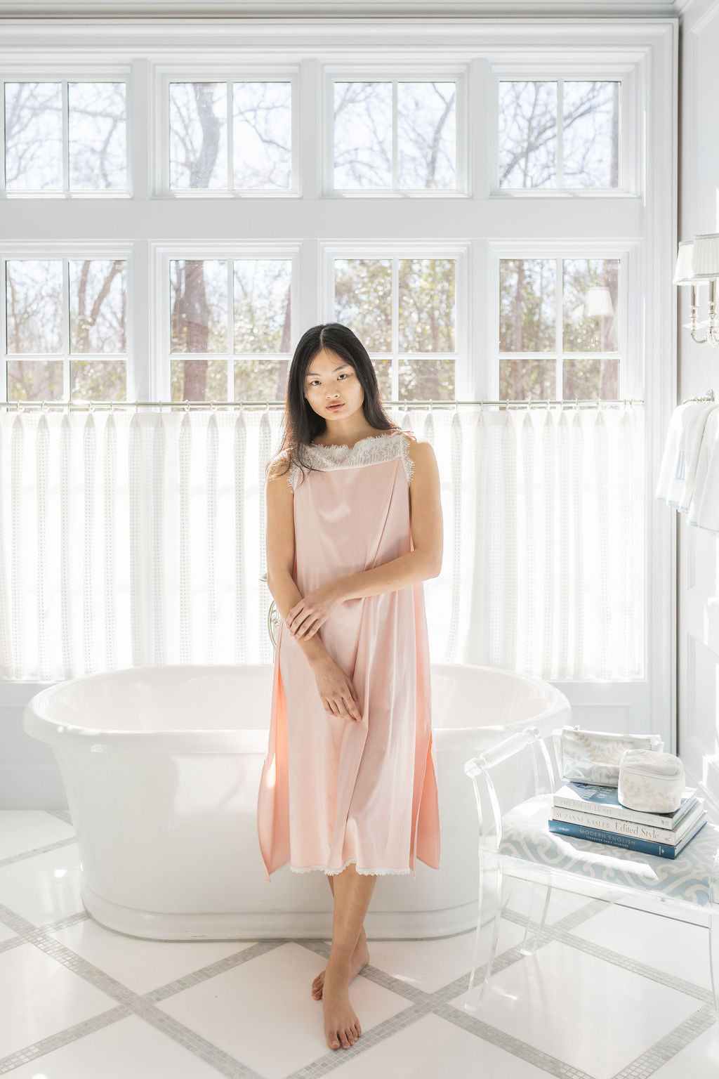 CHLOE SATIN NIGHTGOWN - Lenora